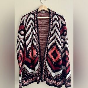 Colorful, oversized cardigan